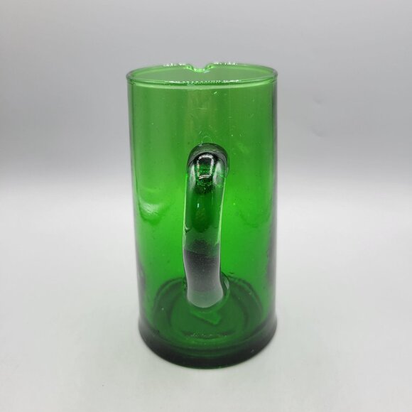 Cone Jug Hand Blown Green Recycled Glass Pitcher Verve Culture Morocco - Picture 2 of 7